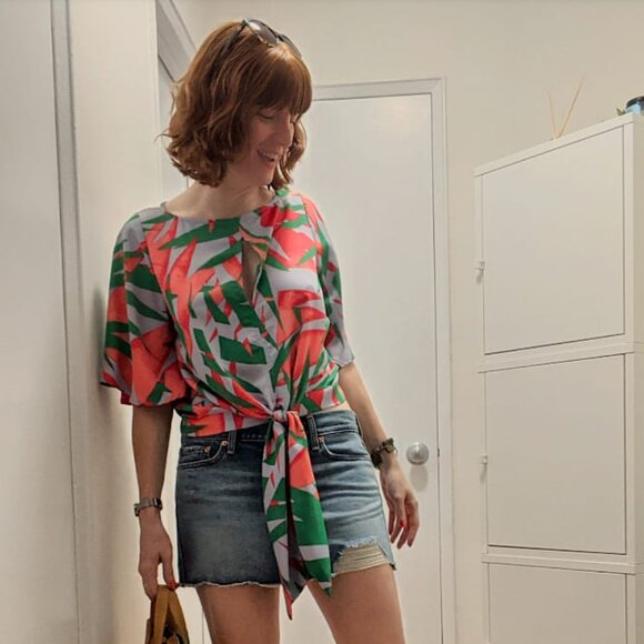 🩷💚 The Impeccable Pig Tropical Print Crop Top (S) 💚🩷 - Picture 1 of 5